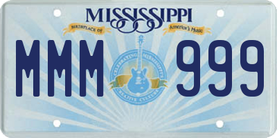 MS license plate MMM999