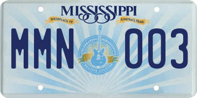 MS license plate MMN003