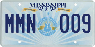 MS license plate MMN009