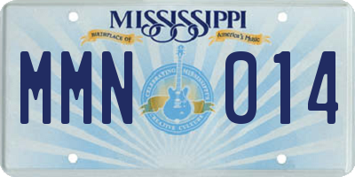MS license plate MMN014