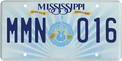 MS license plate MMN016