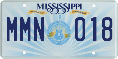 MS license plate MMN018