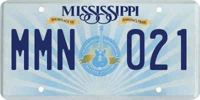 MS license plate MMN021