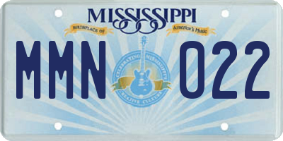 MS license plate MMN022