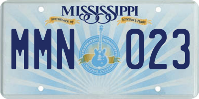 MS license plate MMN023
