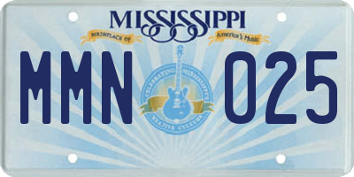 MS license plate MMN025