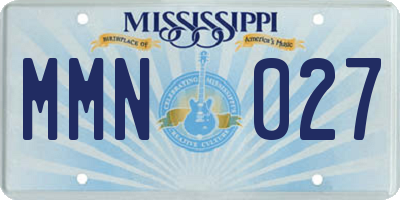 MS license plate MMN027