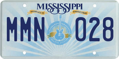 MS license plate MMN028