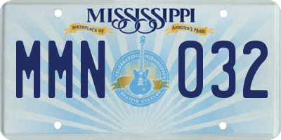 MS license plate MMN032