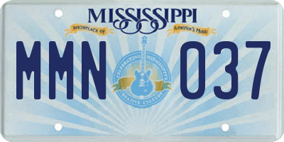 MS license plate MMN037