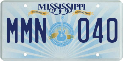 MS license plate MMN040