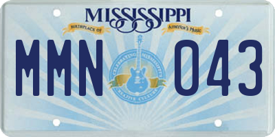 MS license plate MMN043