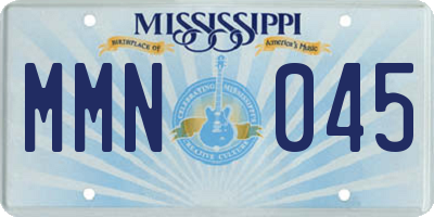 MS license plate MMN045