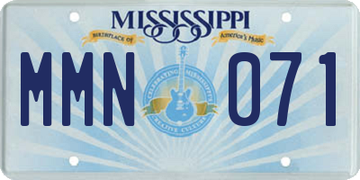 MS license plate MMN071
