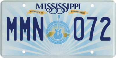 MS license plate MMN072