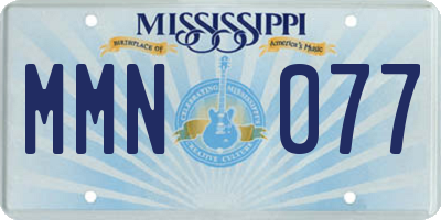 MS license plate MMN077
