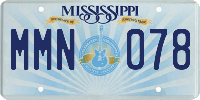 MS license plate MMN078
