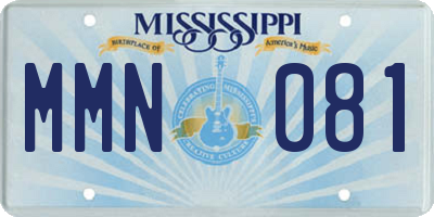 MS license plate MMN081