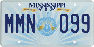 MS license plate MMN099