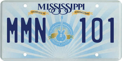 MS license plate MMN101