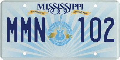 MS license plate MMN102