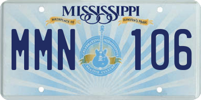 MS license plate MMN106