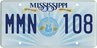MS license plate MMN108