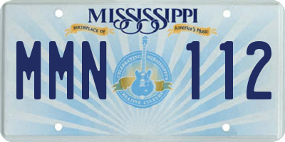 MS license plate MMN112