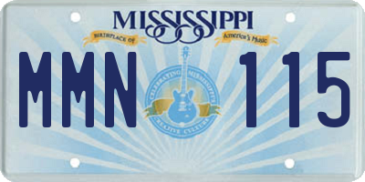 MS license plate MMN115
