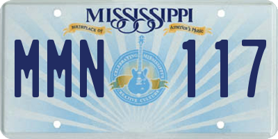 MS license plate MMN117