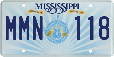 MS license plate MMN118