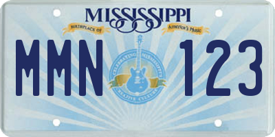 MS license plate MMN123