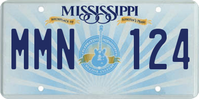 MS license plate MMN124