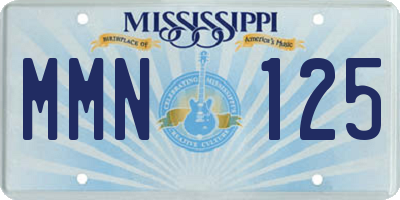 MS license plate MMN125