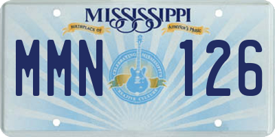 MS license plate MMN126