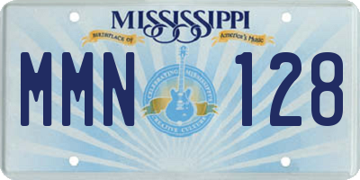 MS license plate MMN128