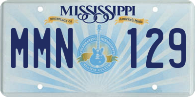 MS license plate MMN129