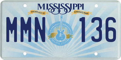 MS license plate MMN136