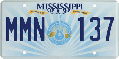 MS license plate MMN137
