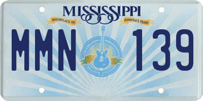 MS license plate MMN139