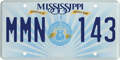 MS license plate MMN143