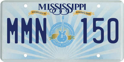 MS license plate MMN150