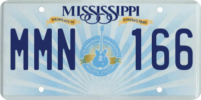 MS license plate MMN166