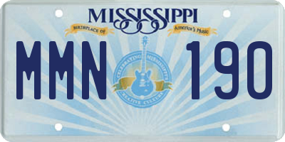 MS license plate MMN190