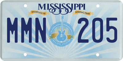 MS license plate MMN205