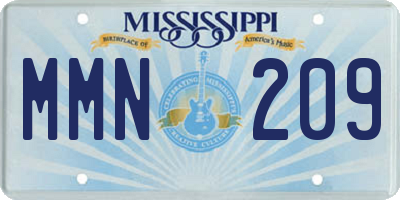 MS license plate MMN209