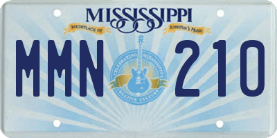 MS license plate MMN210