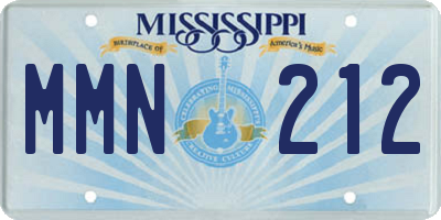 MS license plate MMN212