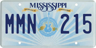 MS license plate MMN215