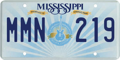 MS license plate MMN219